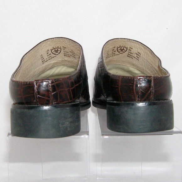 Ariat leather reptile print clog black brown 7.5B - Picture 6 of 11